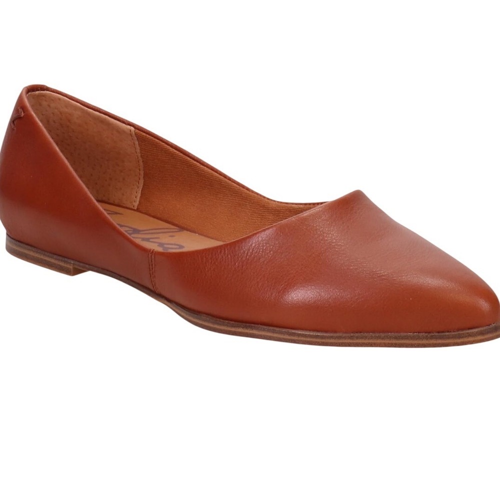Zodiac Vintage Y2K Cognac Leather Pointed Toe Ballet Flats Women's Size 7.5